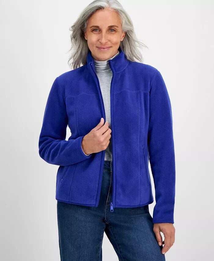 

Флисовая куртка Petite на молнии спереди Style & Co, белый