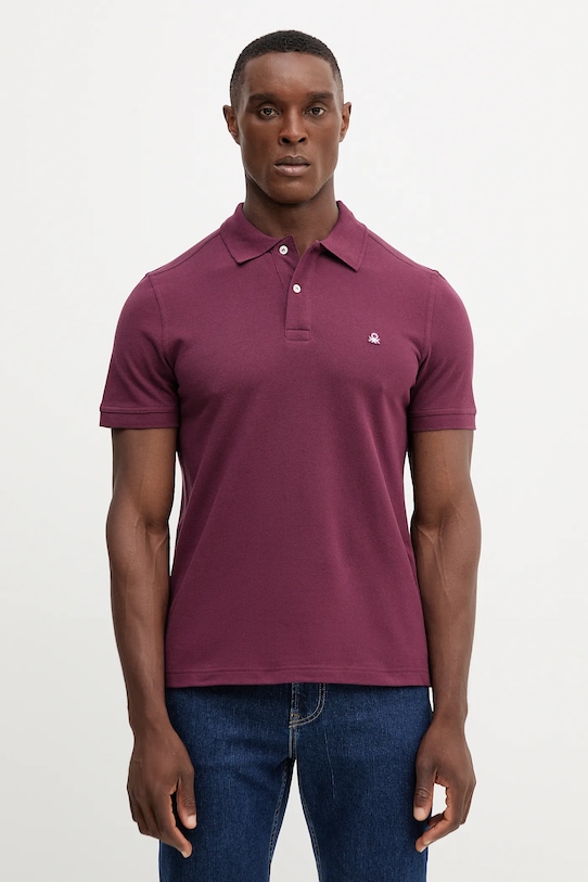 

Хлопковая поло United Colors Of Benetton, бордовый