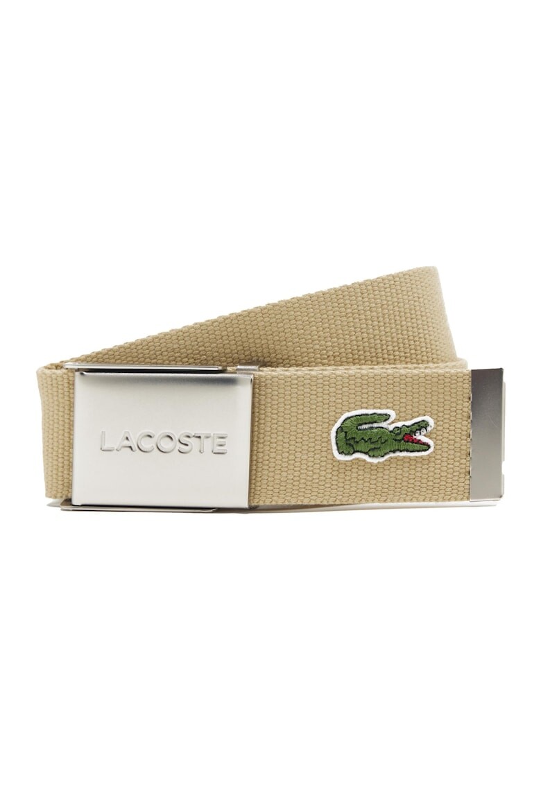 

Текстильный ремень с металлической пряжкой Lacoste, бежевый