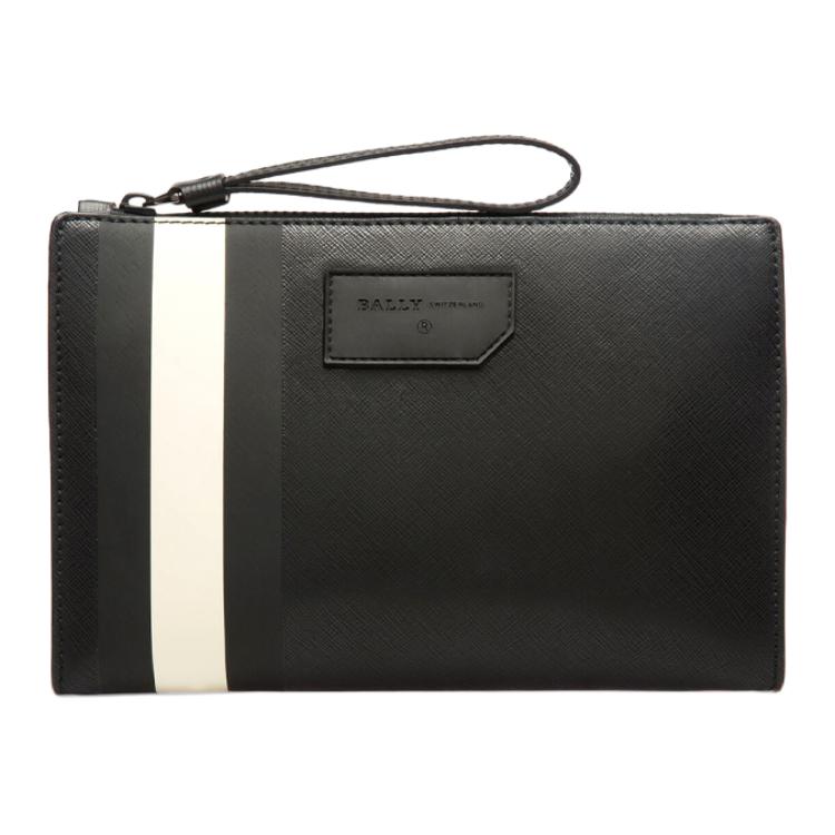 

BALLY Холщовый клатч-портмоне для монет, обычный, мужской, черный