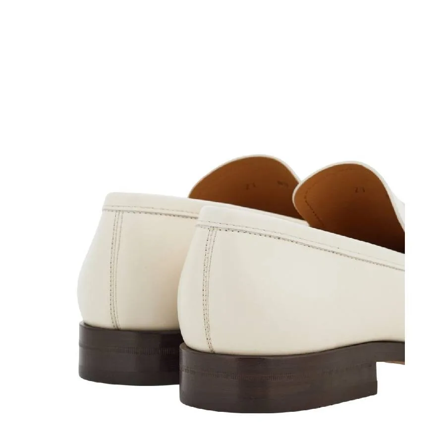 Кожаные лоферы Ferragamo Slip-On, белый — фото 4
