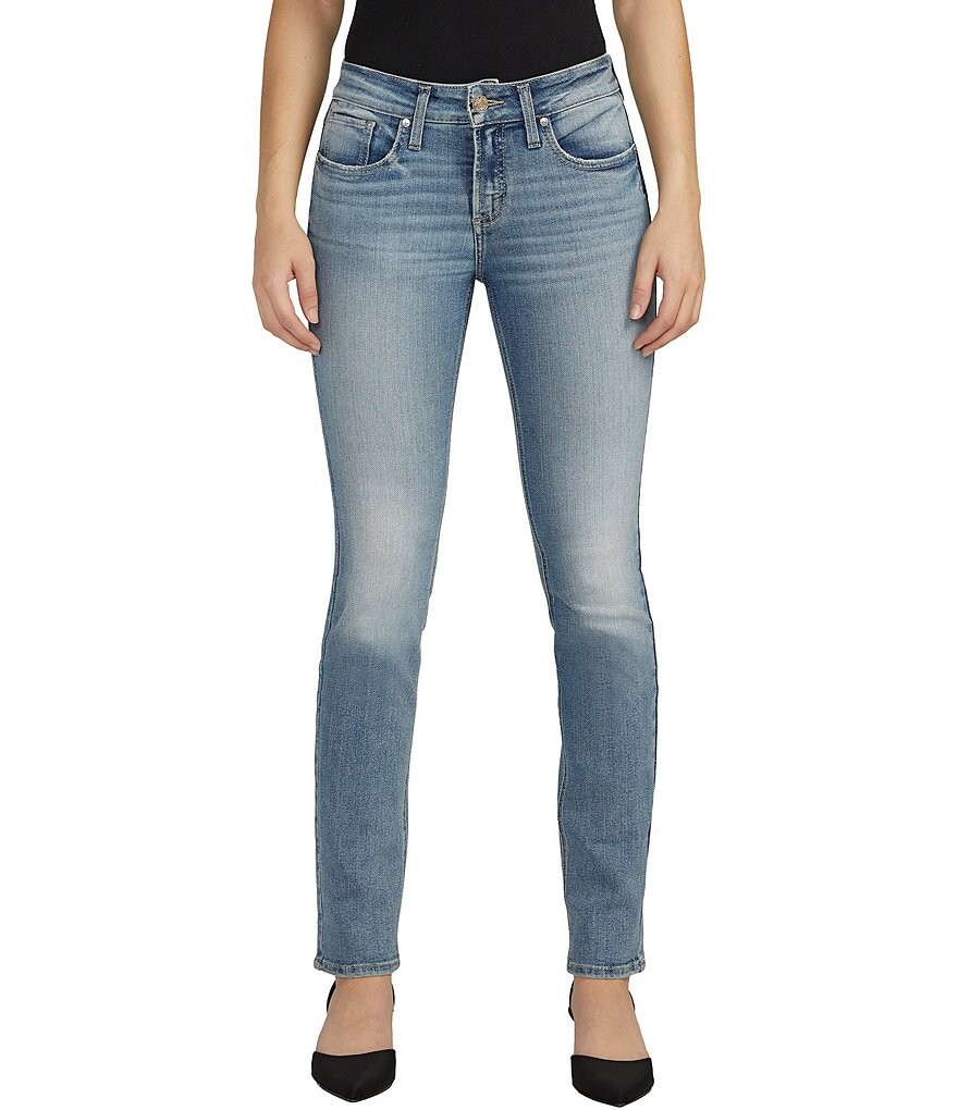

Прямые джинсы Suki со средней посадкой Silver Jeans Co., синий