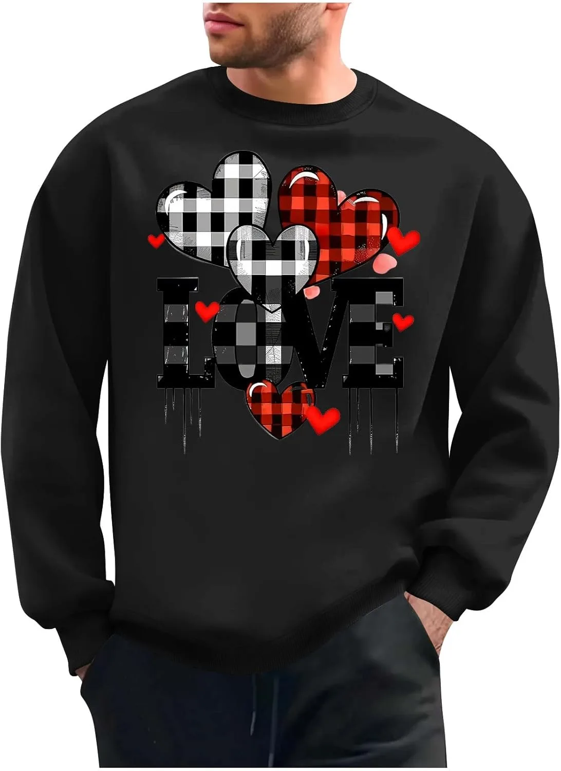 

Мужская модная рубашка 2025 с принтом в клетку и сердцем Smxrfitk