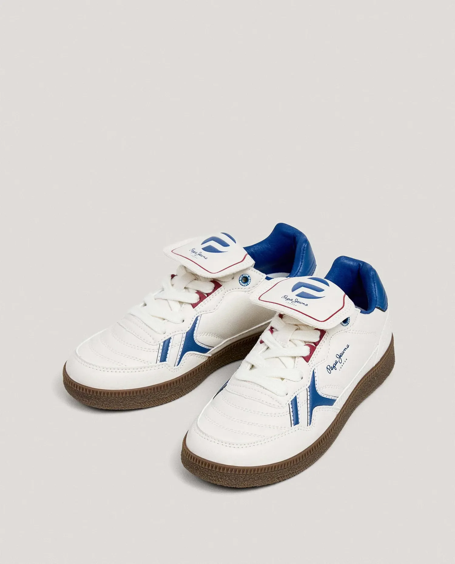 Детские кроссовки с эффектом кожи, подошва cupsole Pepe Jeans, белый — фото 4