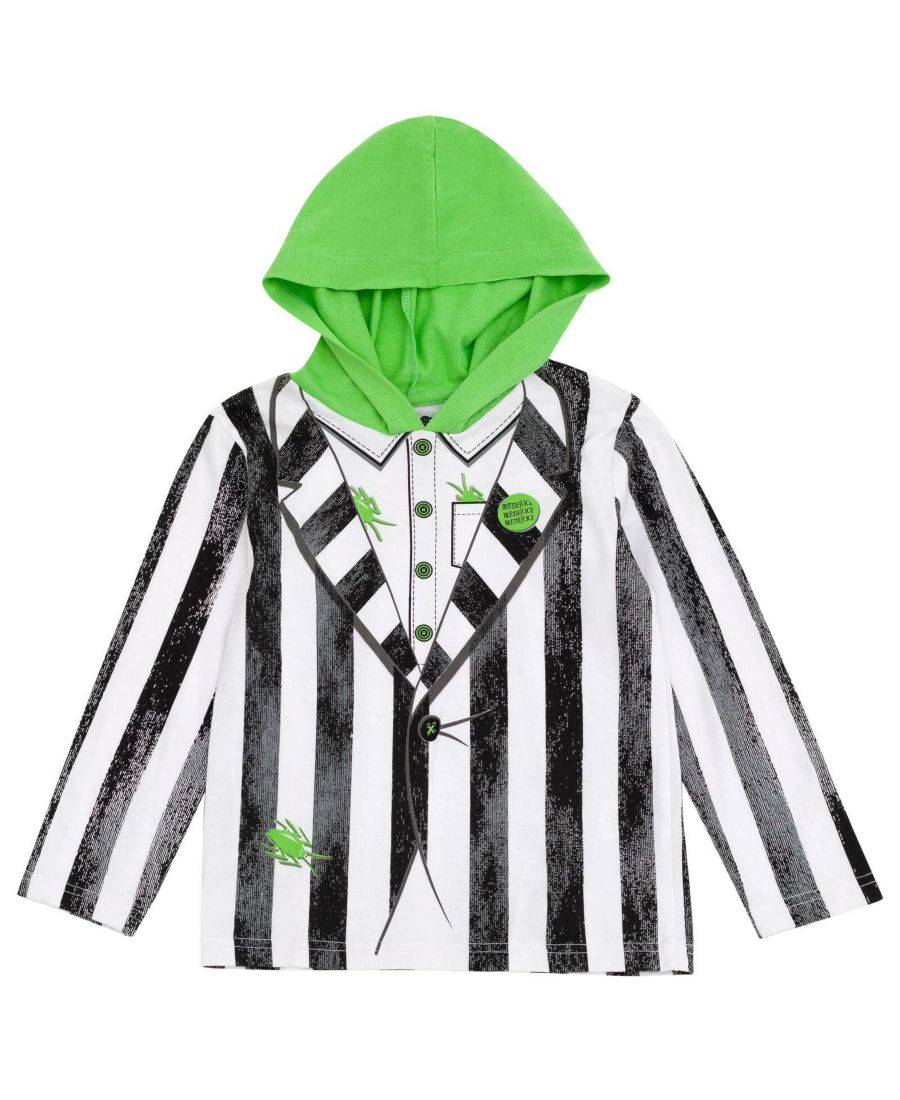 

Мужские парные костюмы для косплея: пуловер с капюшоном Beetlejuice, Black / white / green