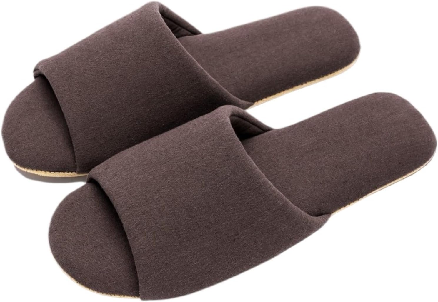 

Дышащие домашние слипоны для мужчин и женщин, легкие шлепанцы с открытым носком для дома с мягкой подошвой, нескользящие и удобные, тихий бесшумный дизайн Azttoztto, кофейный