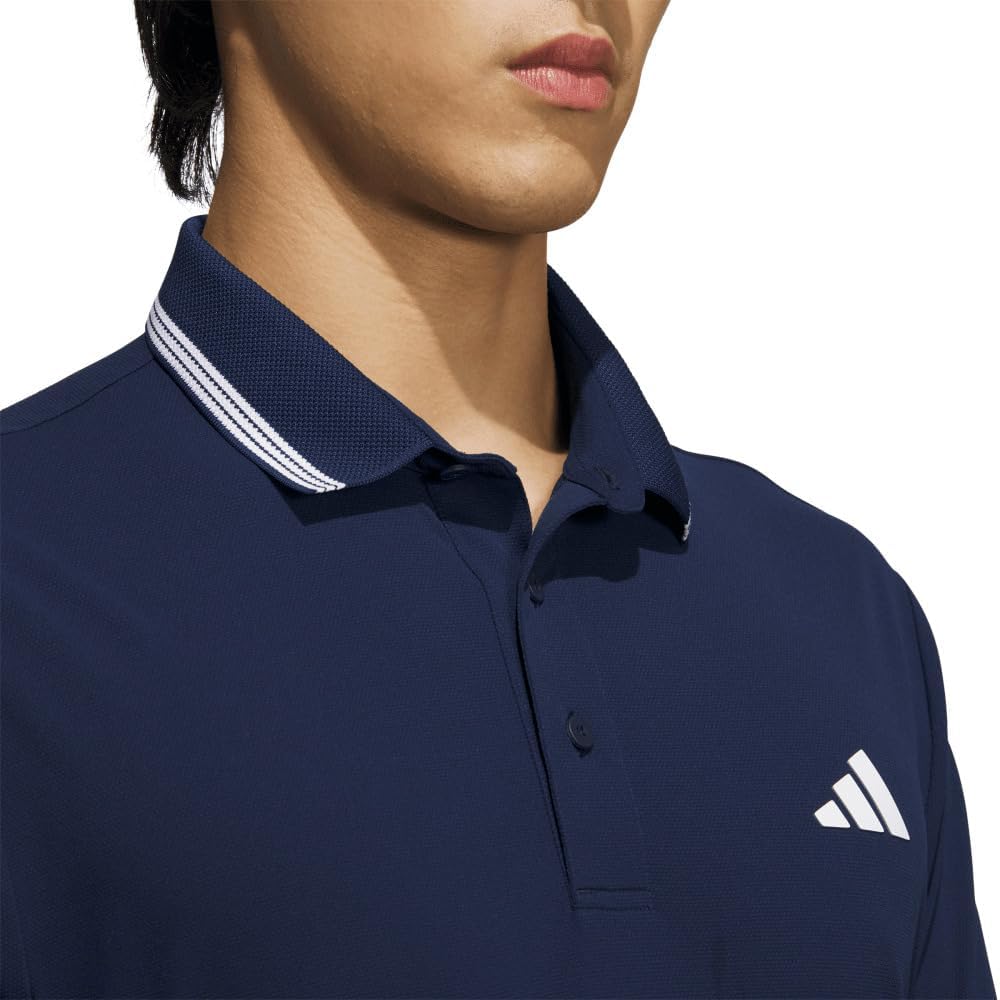 Футболка-поло Adidas для гольфа с коротким рукавом, логотипом One-Point и защитой от УФ-излучения, темно-синий — фото 4