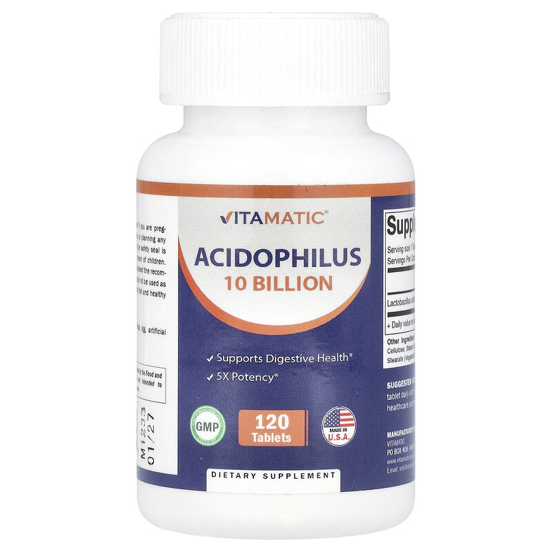 

Vitamatic, Acidophilus, 10 млрд КОЕ, 120 таблеток