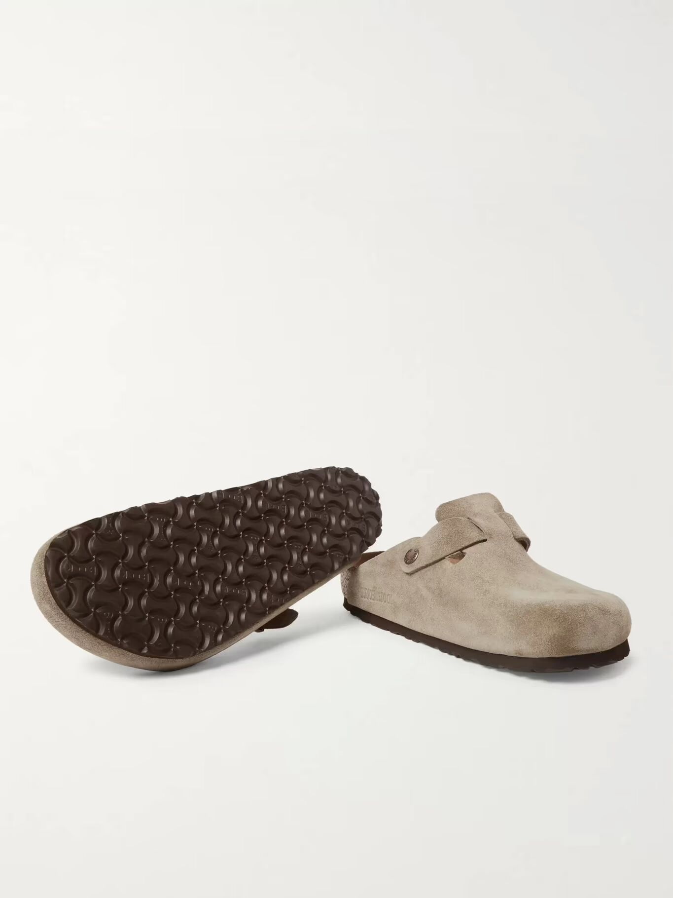 

Бостонские замшевые сабо BIRKENSTOCK, серо-коричневый
