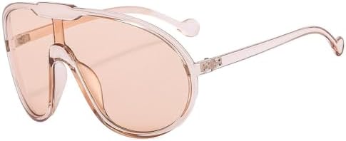 

Модные винтажные цельные солнцезащитные очки для женщин и мужчин, желтые, увеличенного размера, женские солнцезащитные очки с защитой от УФ-излучения UV400 MTZJH, Champagne