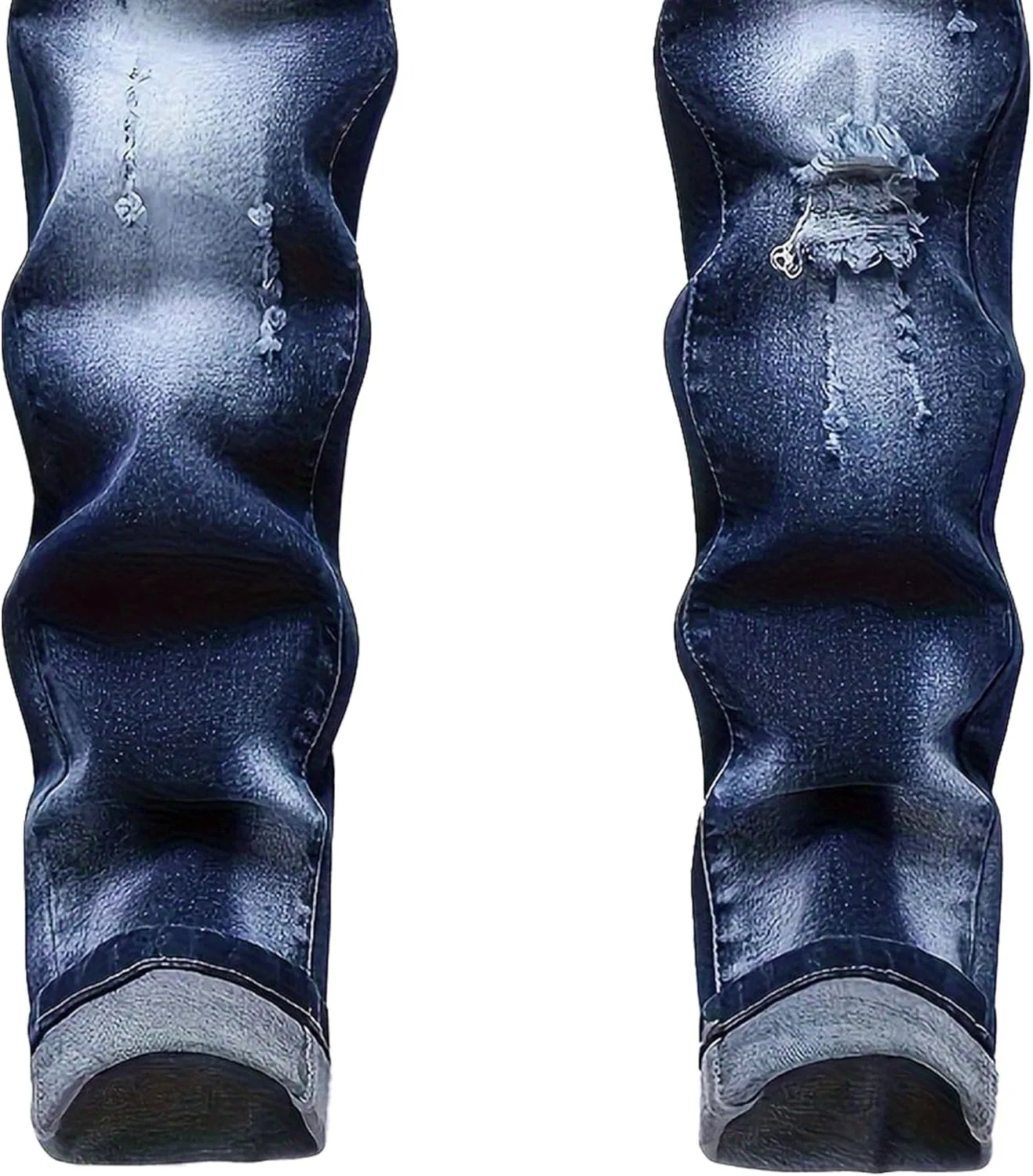 Компрессионные штаны Men Micro Fade Ripped Denim Pants, синие — фото 4