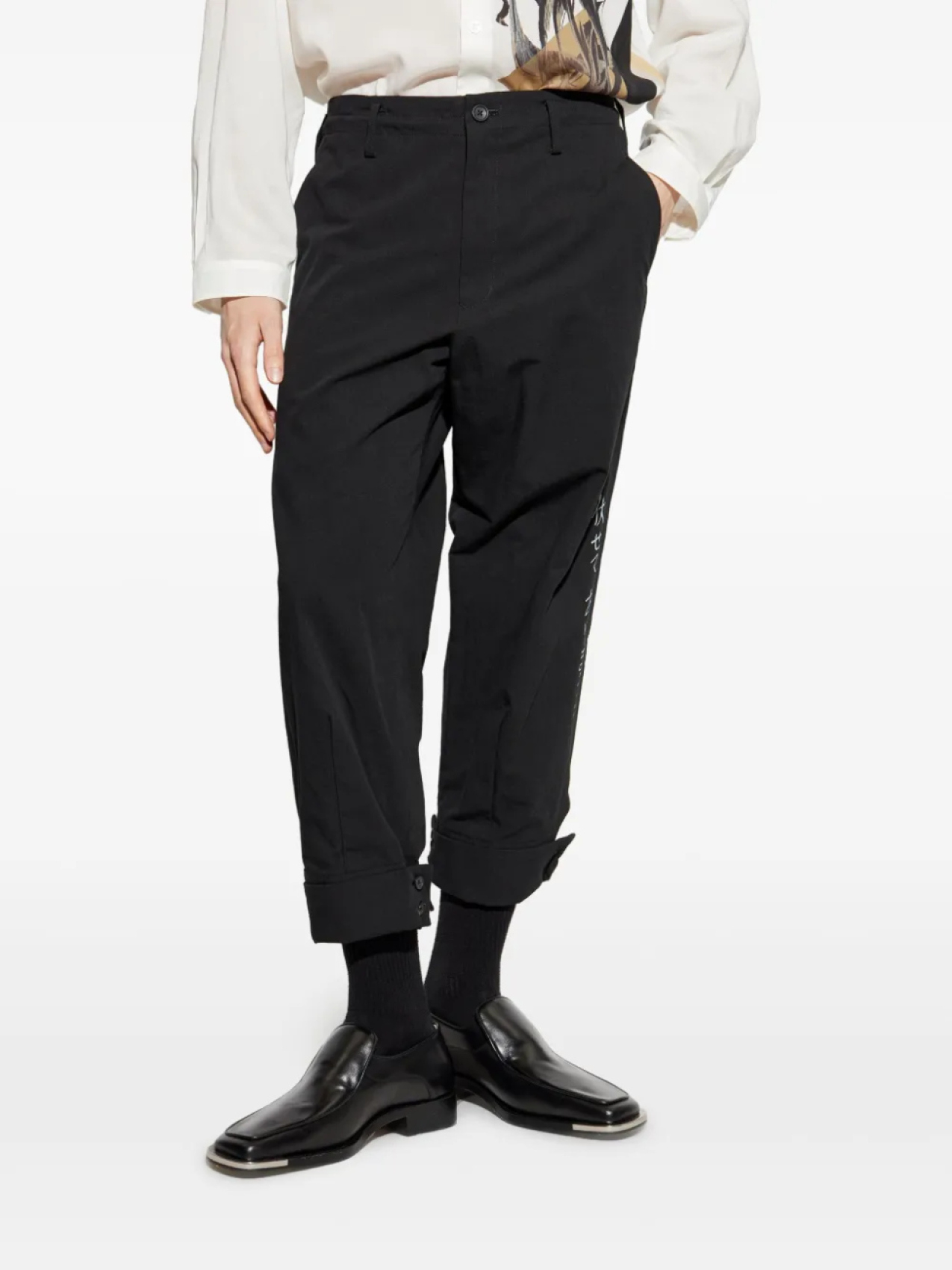 Брюки из хлопковой смеси Yohji Yamamoto, черный — фото 3