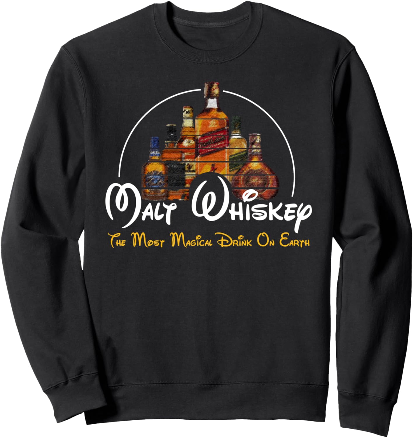 

Футболка с надписью «Солодовый виски - самый волшебный напиток на Земле» Malt Whiskey T-Shirt, Original Label Outfit, черный