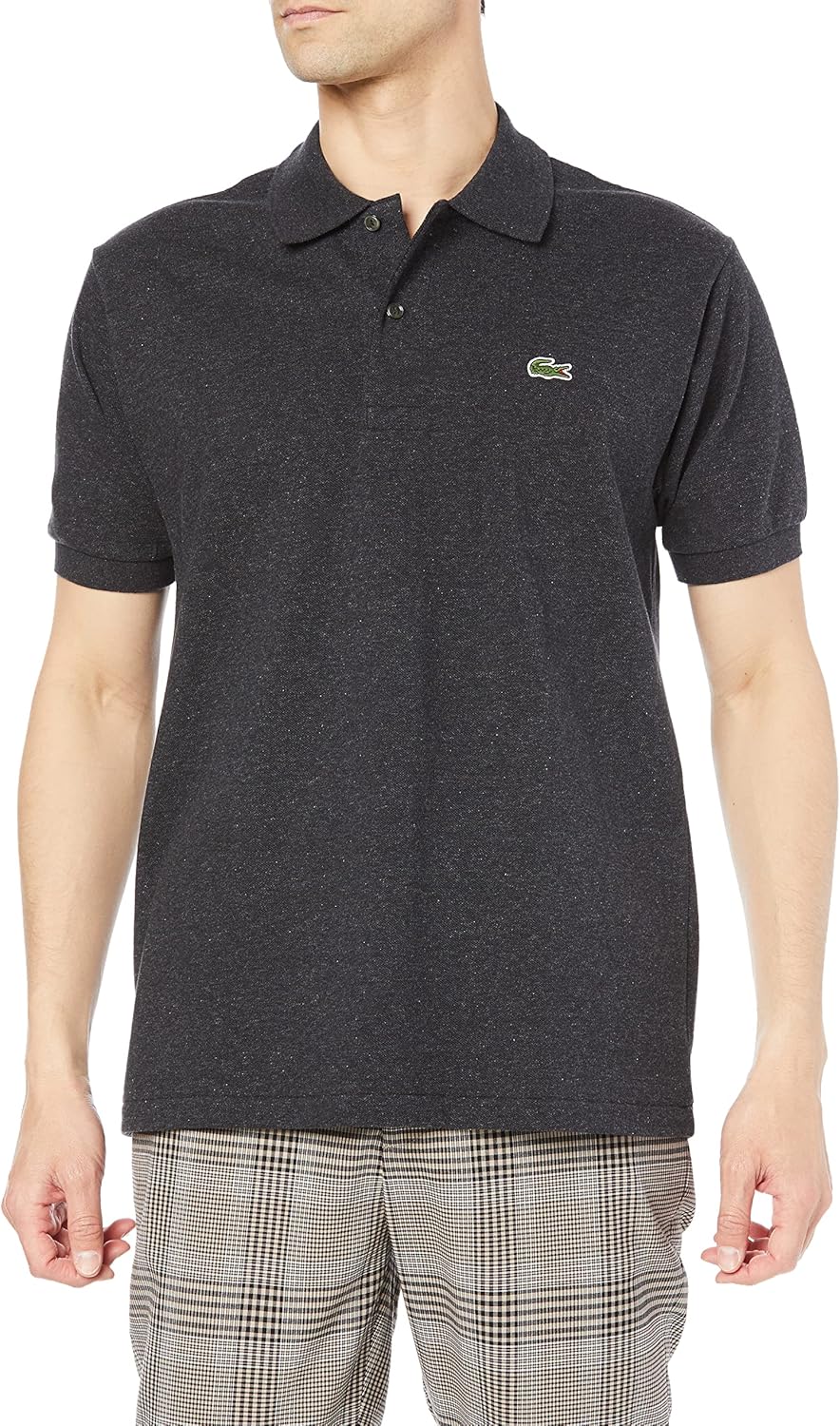 

Мужская рубашка-поло LACOSTE L1264 Классическая рубашка-поло с коротким рукавом (меланжевая пряжа), черный