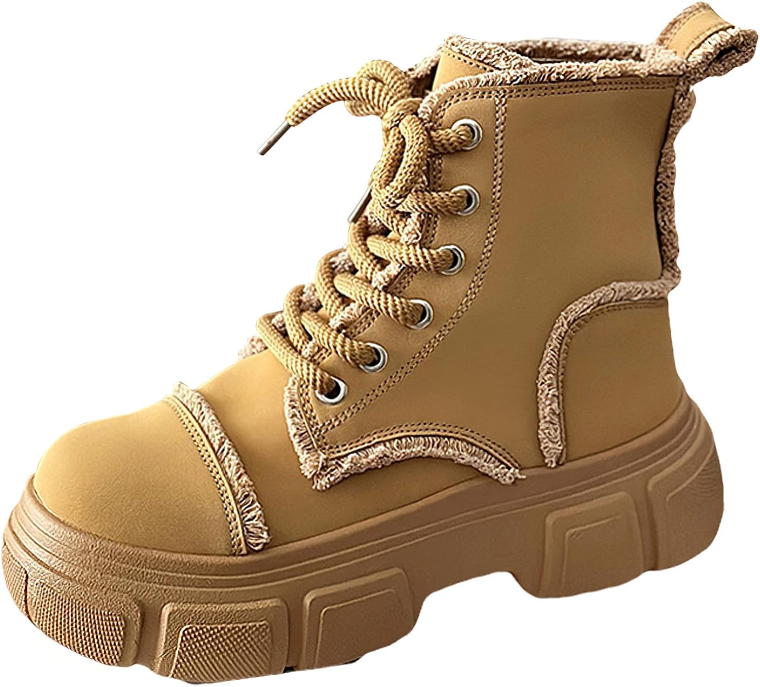 

Мужские зимние ботинки ANUFER с меховой подкладкой, ботинки с шнуровкой и закрытым носком, желтый