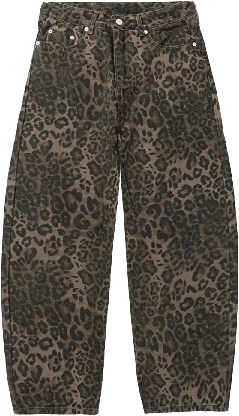 

Джинсы женские Mid Rise Leopard Print Barrel LaurelTree