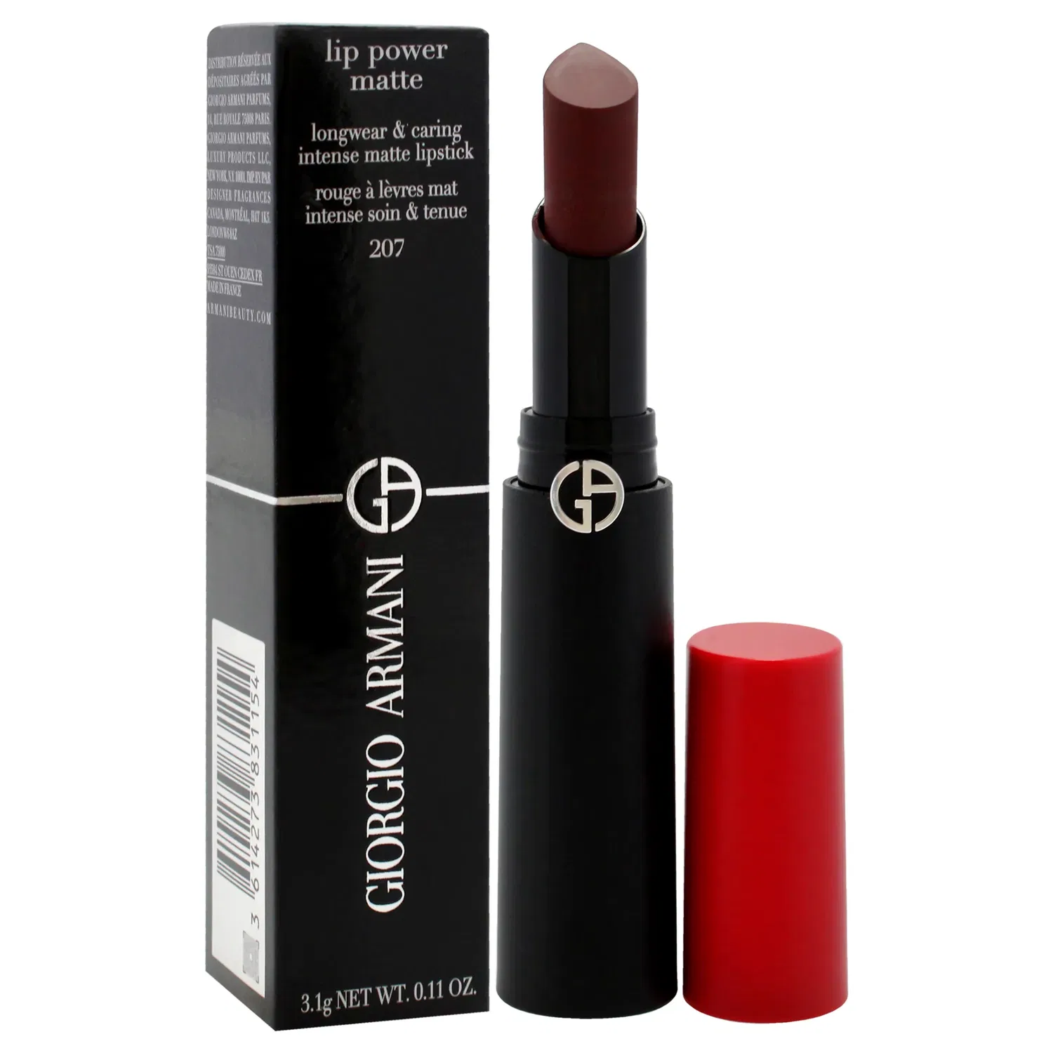 Стойкая матовая помада Lip Power Matte Longwear Lipstick - 207 Devoted от Giorgio Armani для женщин - 0,11 унции, коричневый — фото 3