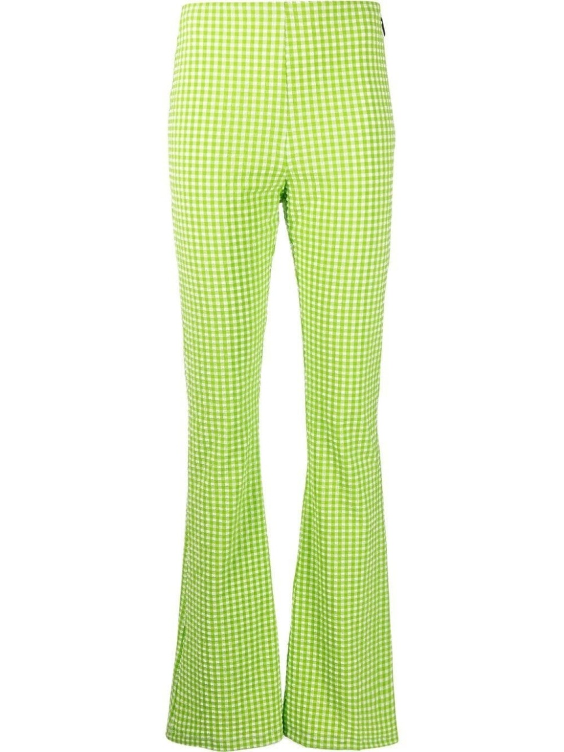 

MSGM расклешенные брюки в клетку, зеленый