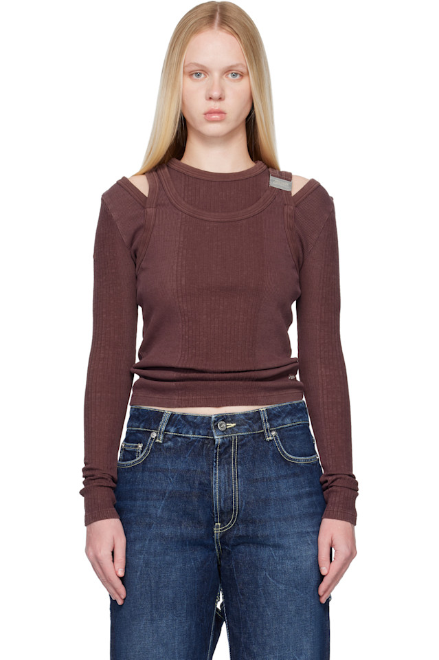 

Ребристый вырез, застежка сверху Jean Paul Gaultier, Burgundy