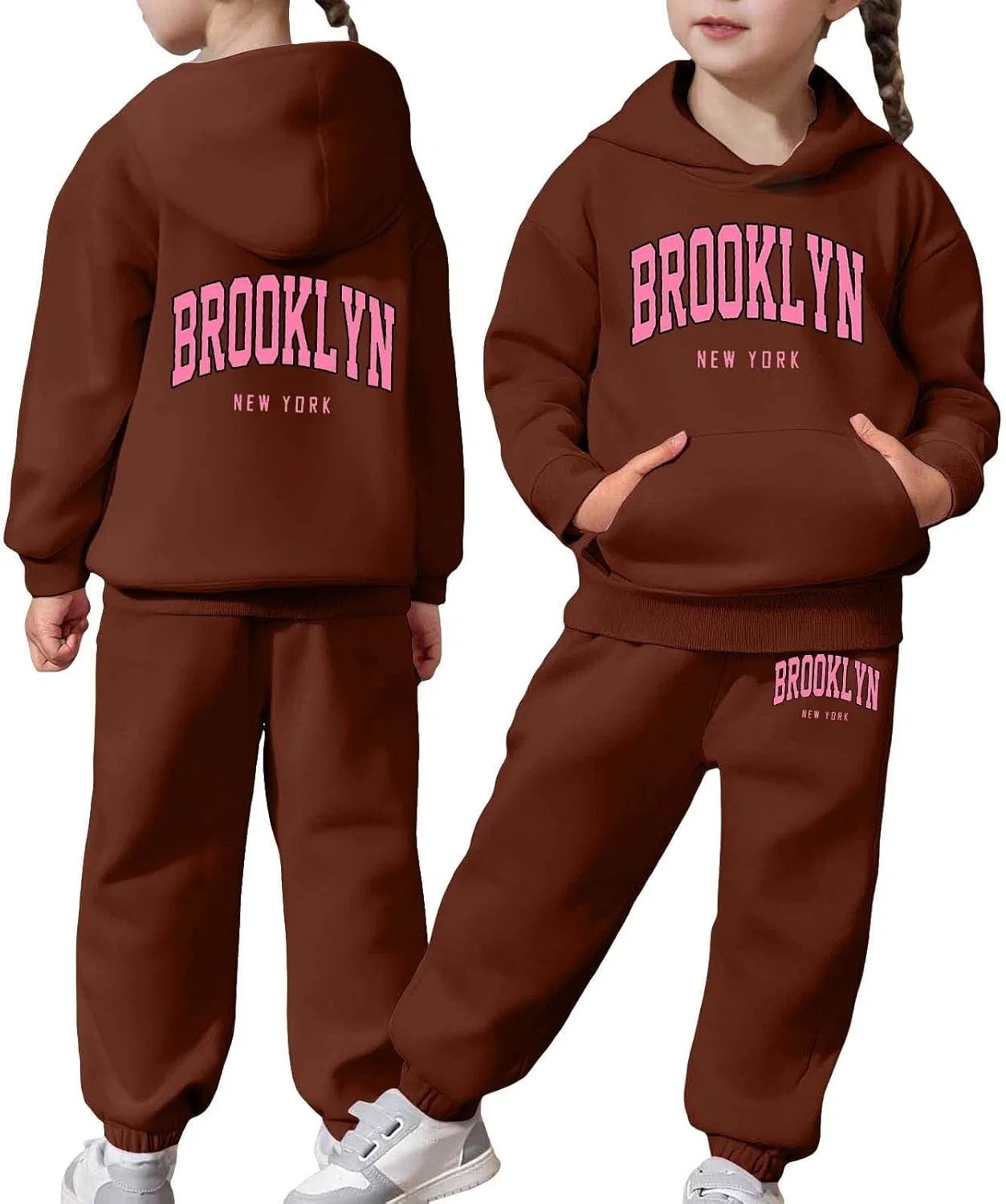 Детский спортивный костюм с принтом Brooklyn, Coffee