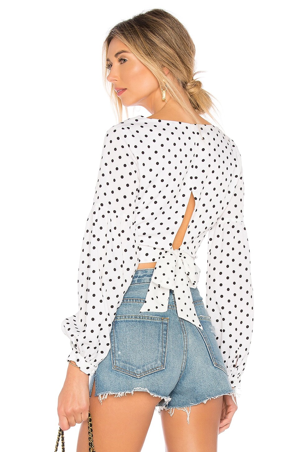 

Топ superdown Yasmin Tie Back Crop, цвет White & Black