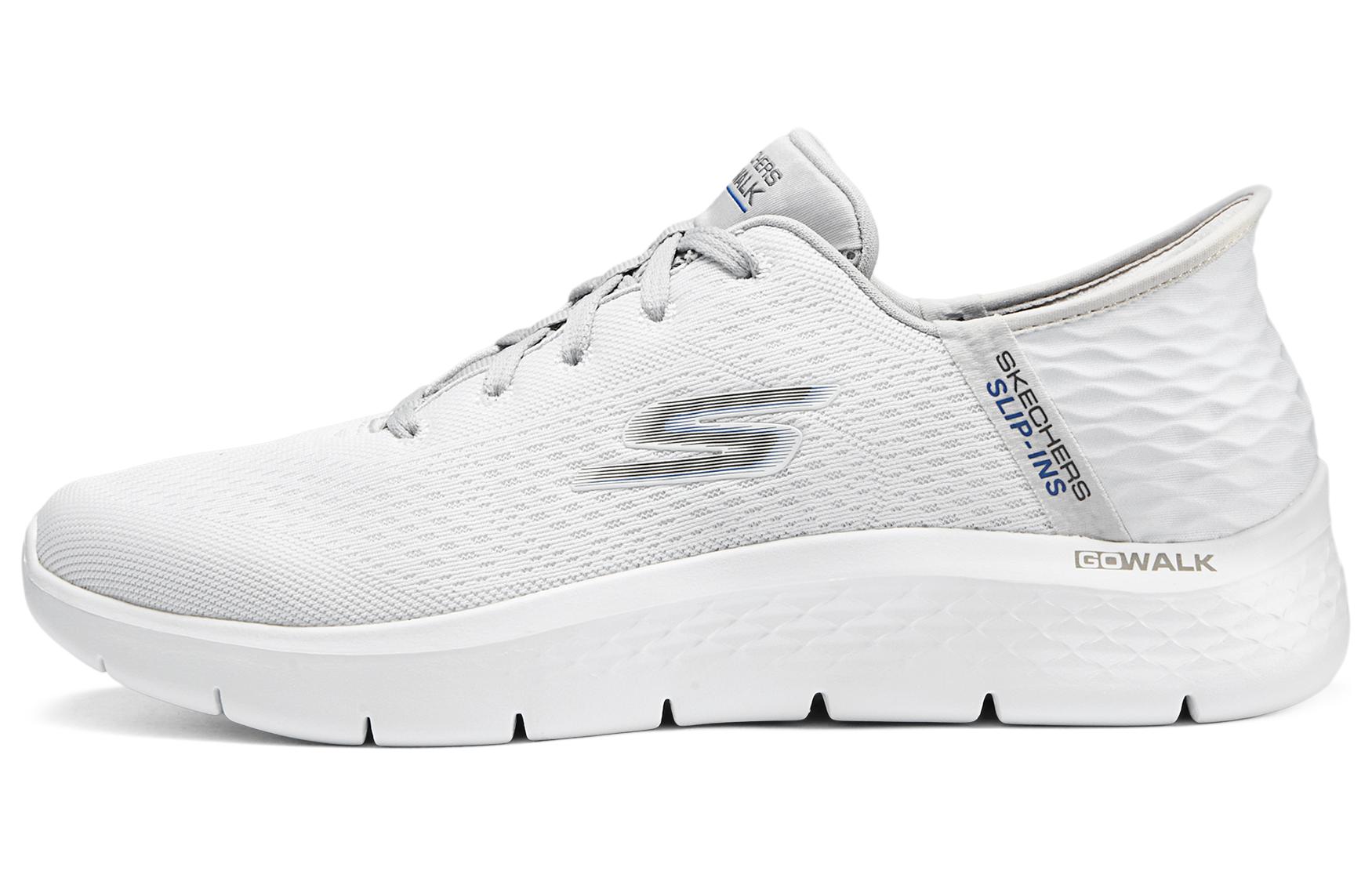 

Skechers Кроссовки Go Walk Fle Hands Free Slip Ins с амортизаторами, низкие, повседневные, мужские, белые, серые