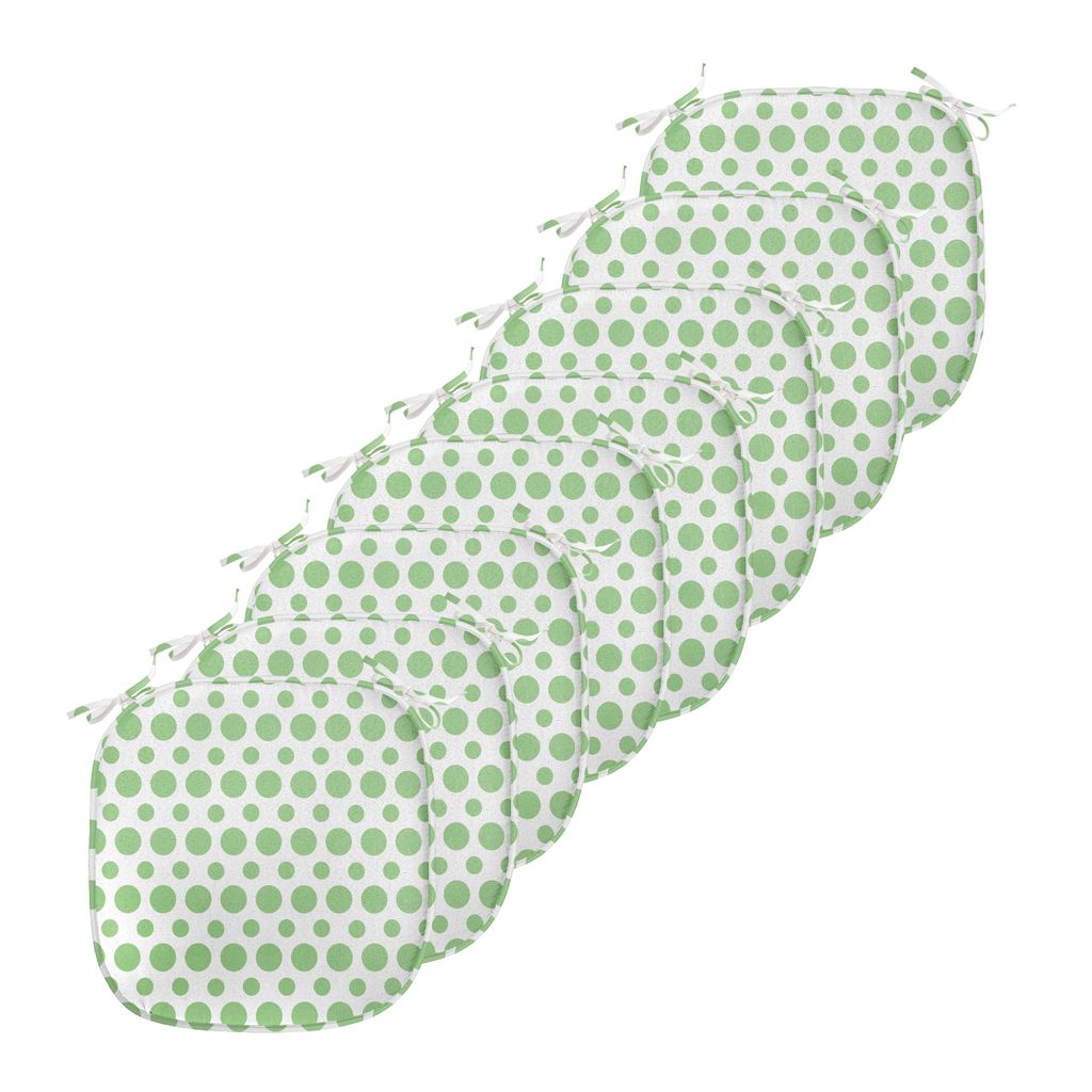 

Зеленые подушки на обеденный стул ABAKUHAUS, точки в стиле ретро в стиле поп-арт, декоративная водонепроницаемая подушка с ремнями для кухонных сидений, 40 см x 40 см — упаковка из 8 шт., цвет папоротника зеленый белый