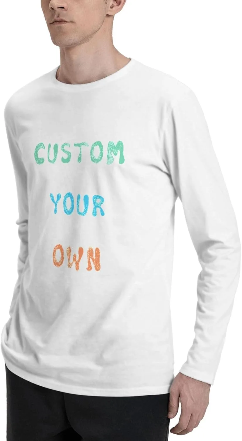 Футболка мужская с длинным рукавом Custom Cotton Crew Neck — фото 3