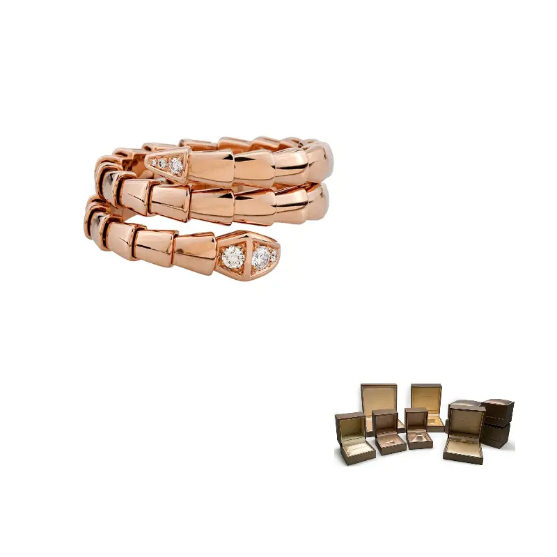 

BVLGARI Серпенти Вайпер кольцо из розового золота 18 карат унисекс