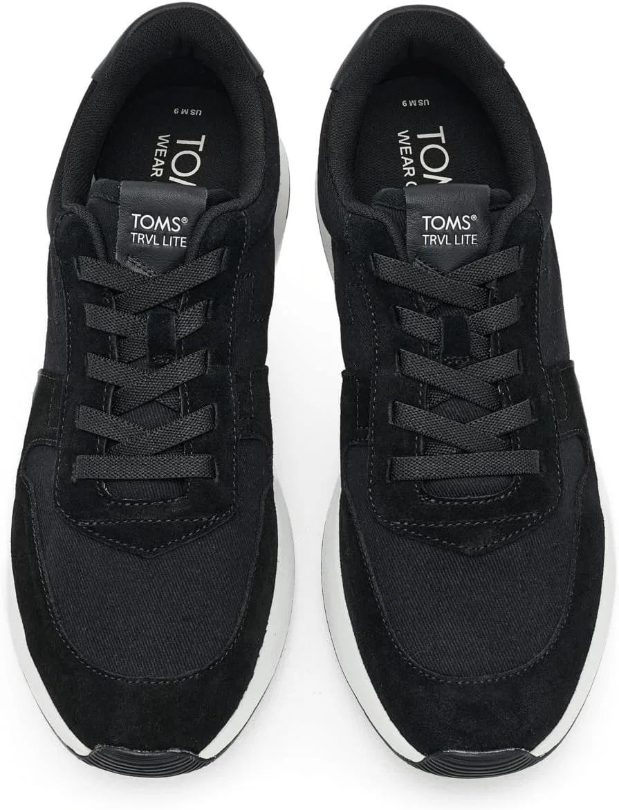 Мужские кроссовки Toms Trvl Lite Retro, Water-Repellent Black Suede Vintage Twill — фото 2