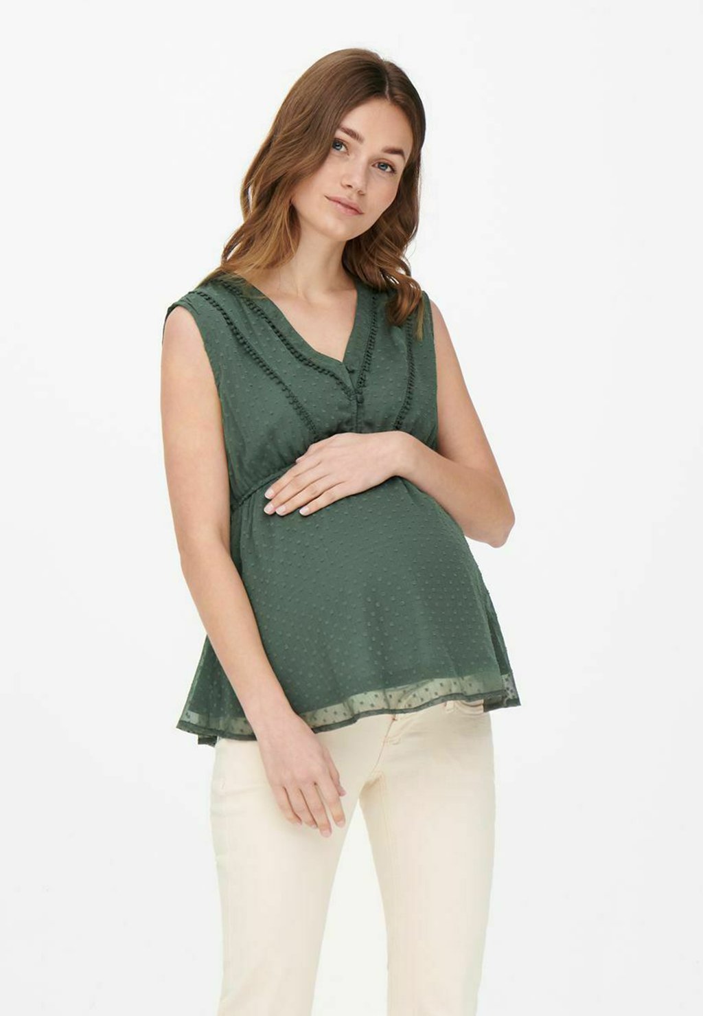 

Топ MAMA ÄRMELLOS ONLY MATERNITY, зеленый