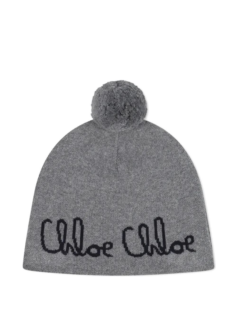 

Шапка бини с помпоном Chloé Kids, серый