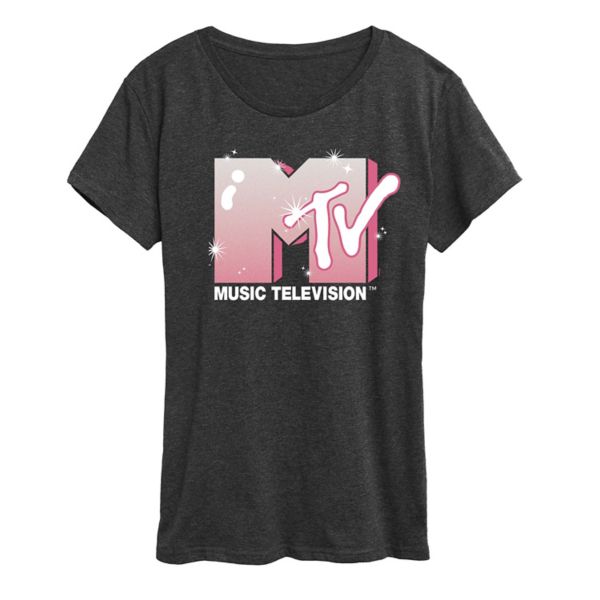 

Женская футболка с блестящим логотипом MTV Licensed Character, серый