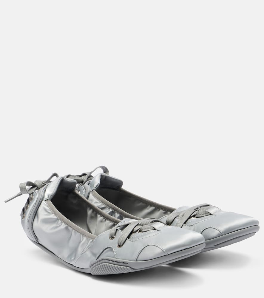 Бирюзовые атласные кеды bilaria Acne Studios, Light Grey