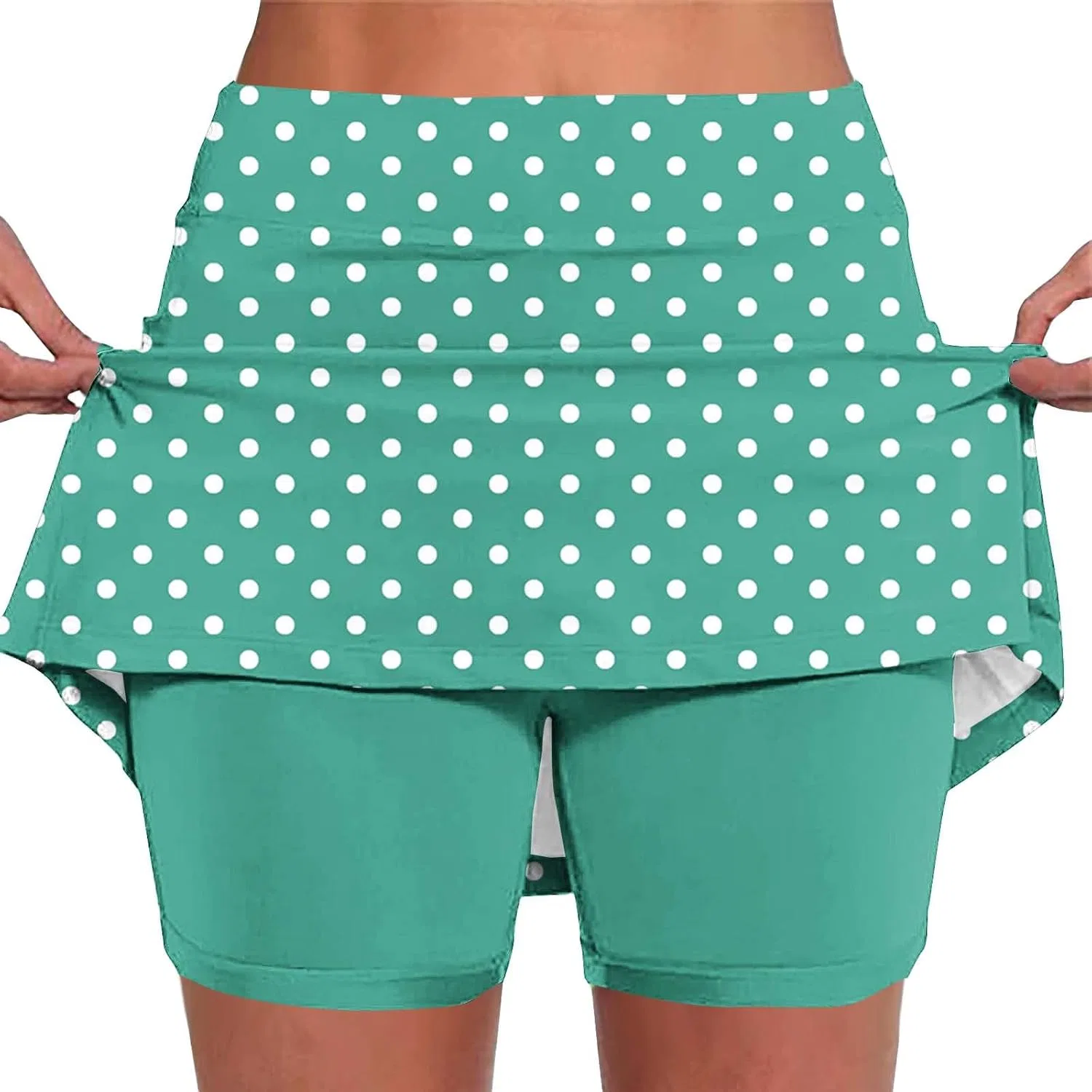 Спортивная юбка-шорты, теннис, Generic, Mint Green
