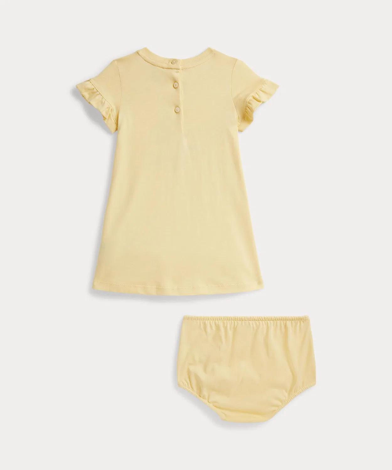 Платье-футболка с мишкой Polo и шорты Ralph Lauren, хлопок, желтый — фото 4