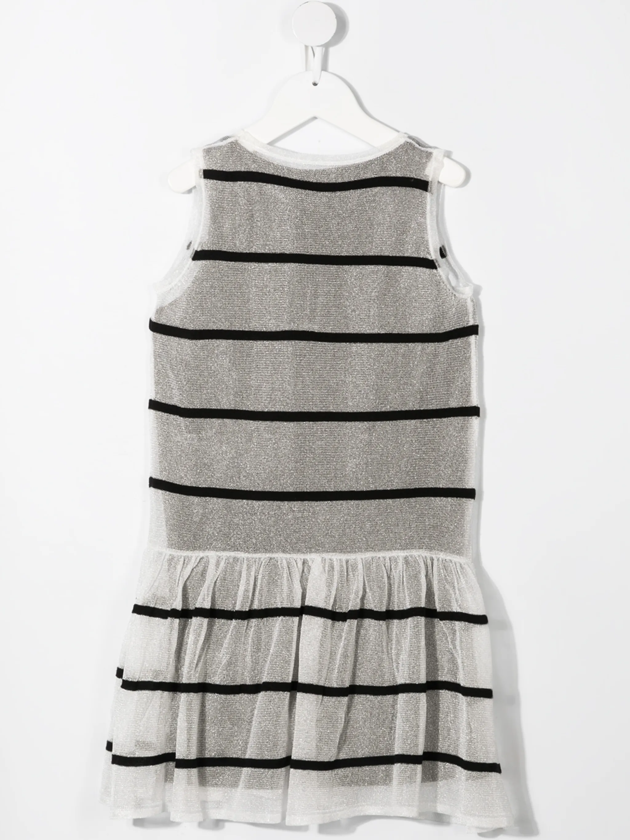 Многослойное платье в полоску Karl Lagerfeld Kids, белый — фото 2