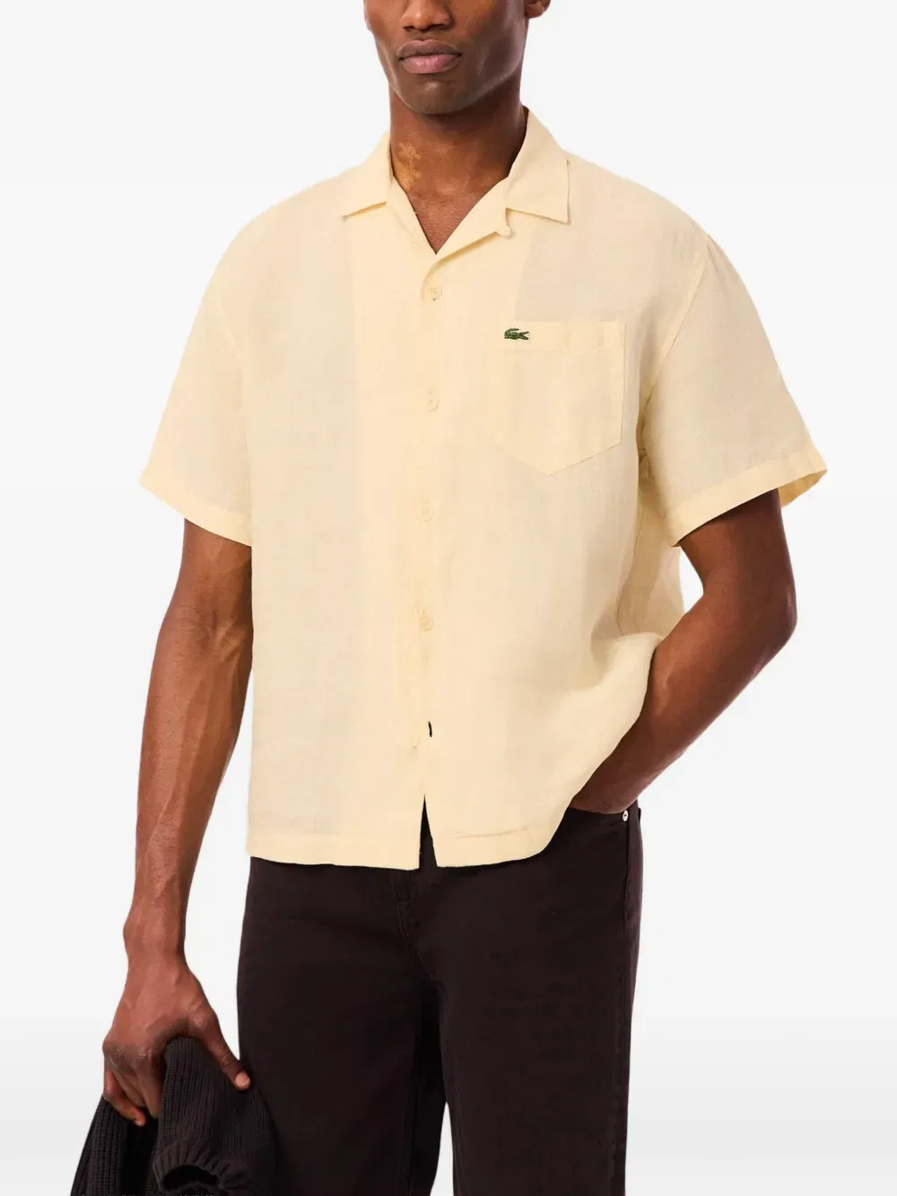 Рубашка с коротким рукавом и карманом Lacoste, желтый — фото 2