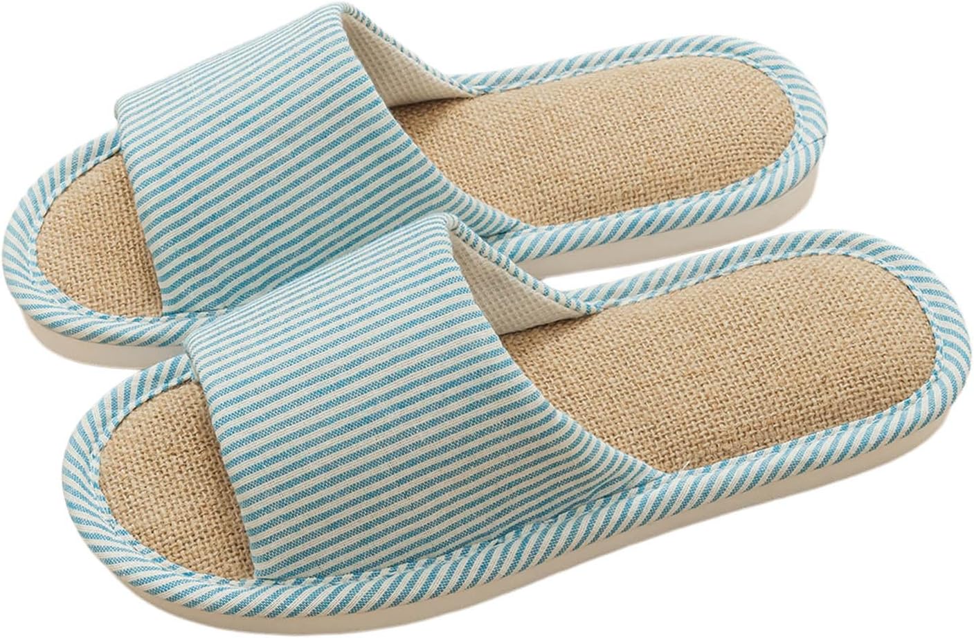 

Домашние тапочки для женщин и мужчин с открытым носком, мягкие японские тапочки, теплые с эффектом памяти, нескользящие, для дома, удобные домашние слайды, хлопковые домашние тапочки Generic, небесно-голубой