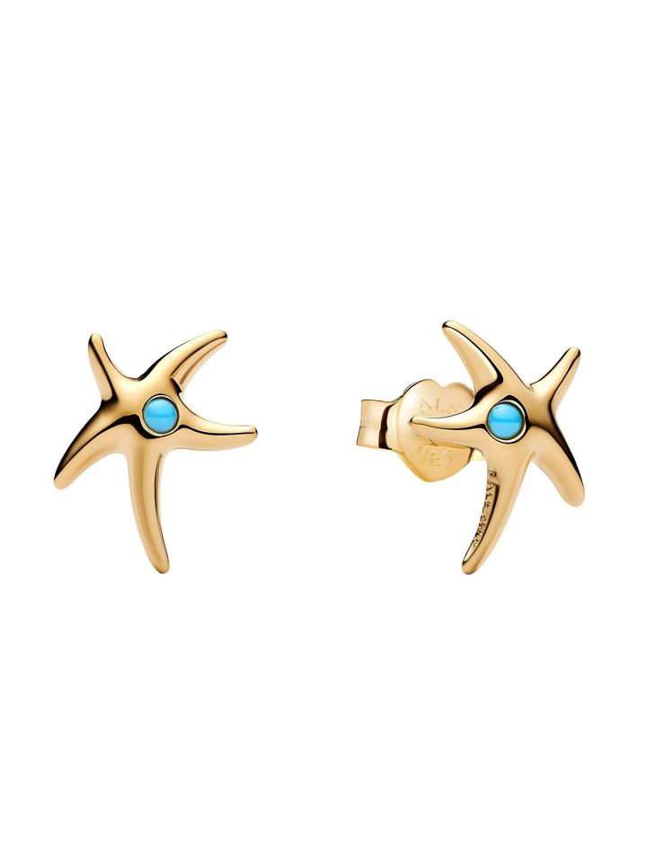 

Pandora Женские серьги в виде морских звезд, золотистого цвета