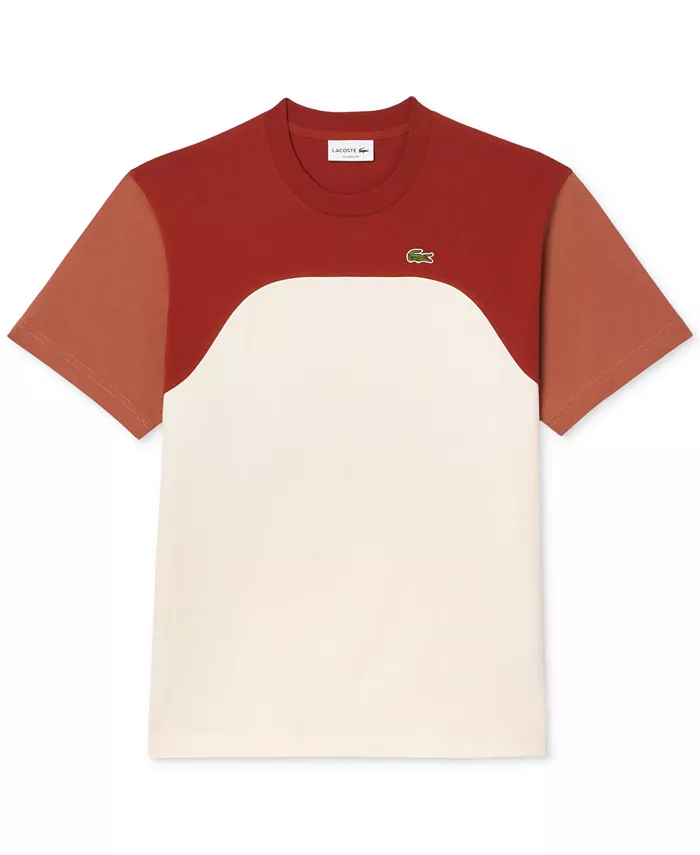 

Мужская футболка классического кроя с цветными блоками Lacoste, синий