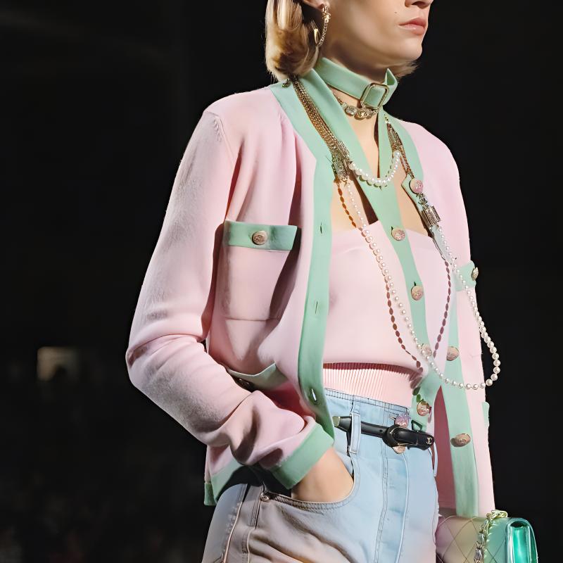 SS24 Кашемировый свитер женский CHANEL, светло-розовый — фото 4