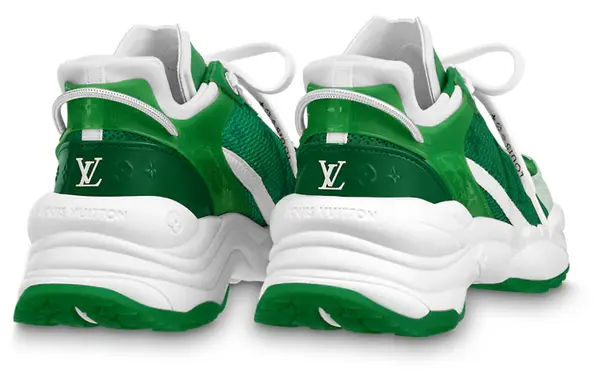 Кроссовки run 55 sneakers 'green monogram' Louis Vuitton, зеленый — фото 4