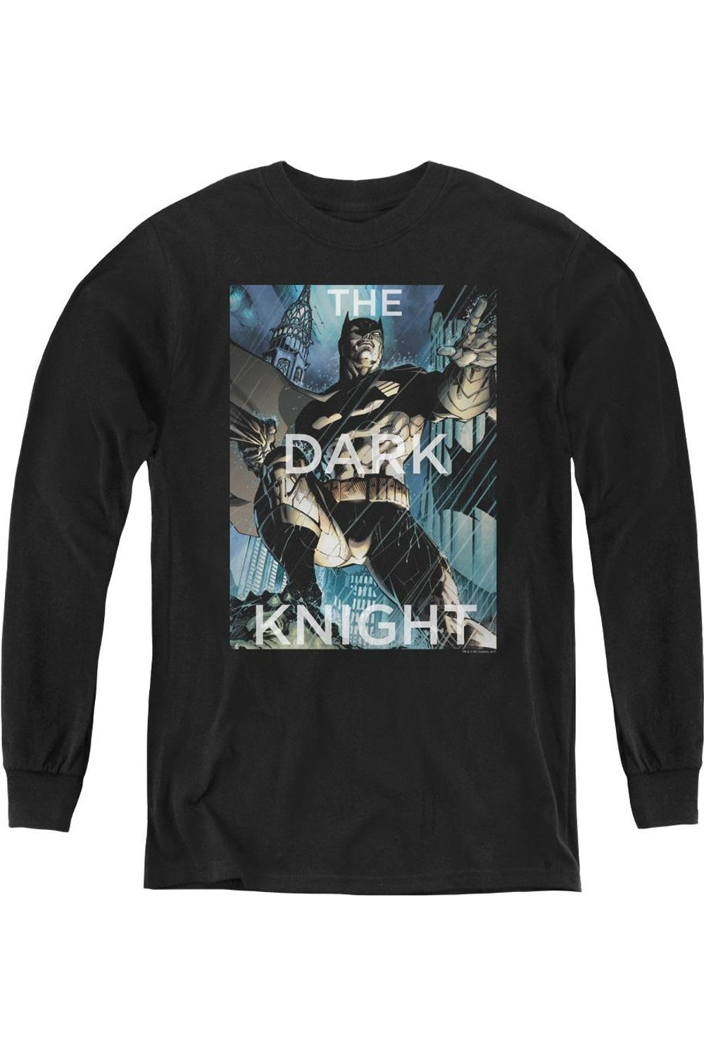 

Футболка с длинным рукавом для подростков "Бэтмен против бури" Gildan, черный