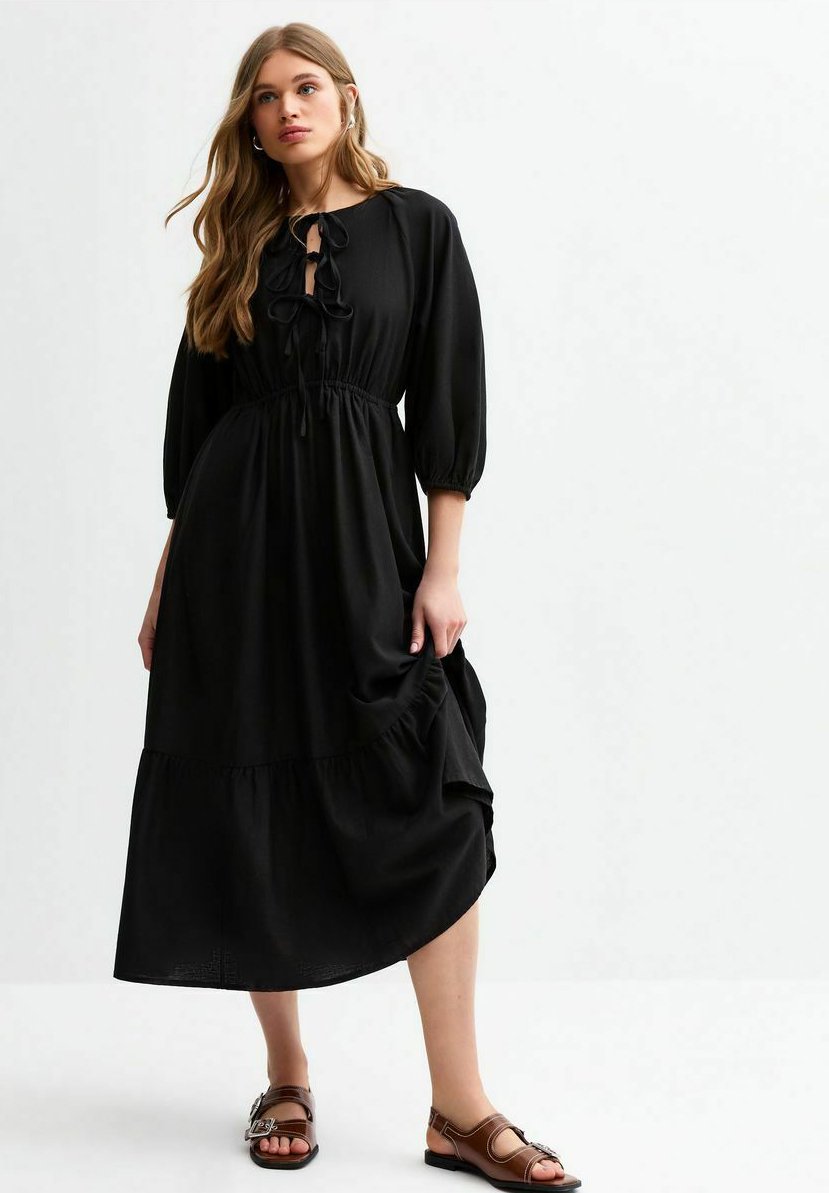 

Повседневное платье BOW FRONT MIDI New Look, черный