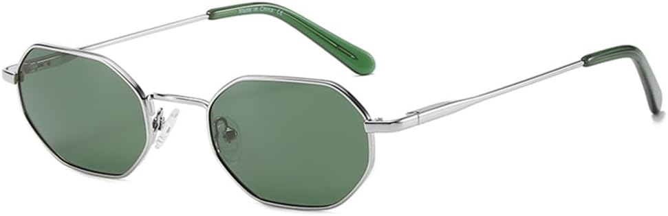 

Ретро-солнцезащитные очки с поляризованным стеклом в форме многоугольника для женщин, металлические, с защитой от УФ-излучения UV400; мужские солнцезащитные очки с защитой от бликов UV400; очки для вождения VFDHN, 03 Sliver