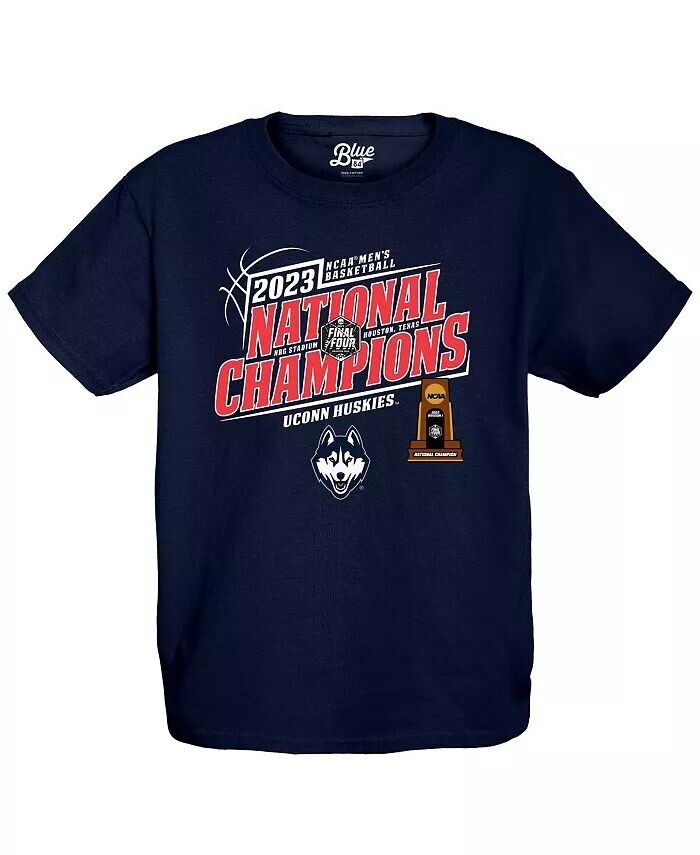 

Футболка мужская баскетбольная сборная США по баскетболу Big Boys and Girls Navy UConn Huskies 2023 NCAA National Champions First Snow Blue 84