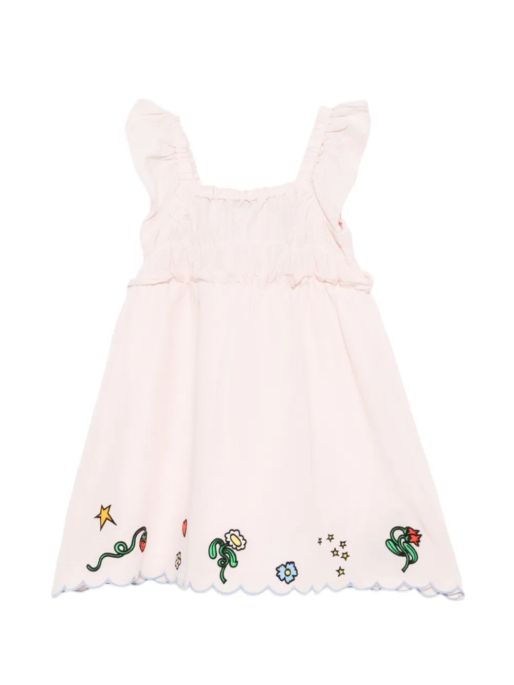 Платье с воланами и графичным принтом Stella Mccartney Kids, розовый — фото 2