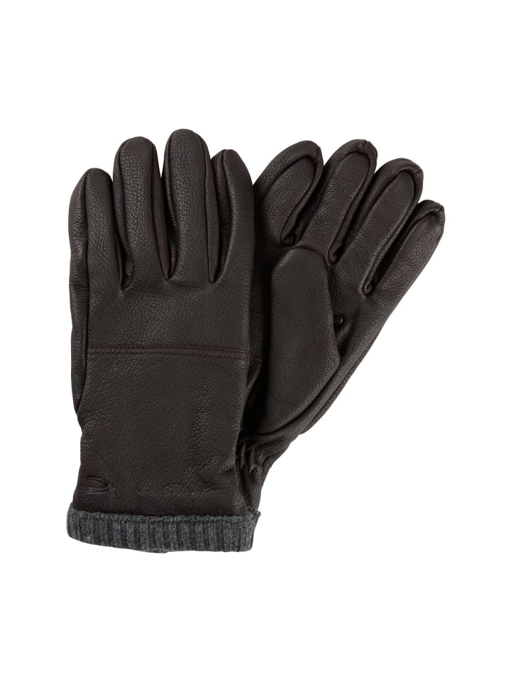 

Camel Active Кожаные перчатки темно-коричневого цвета