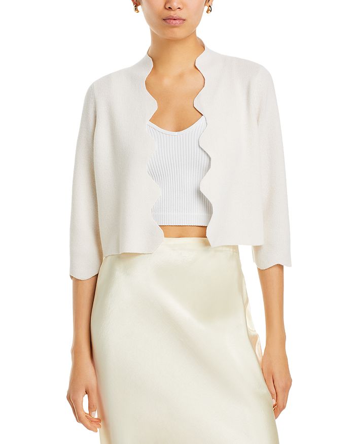 

Кардиган с фестончатым узором C by Bloomingdale's Cashmere, слоновая кость/кремовый